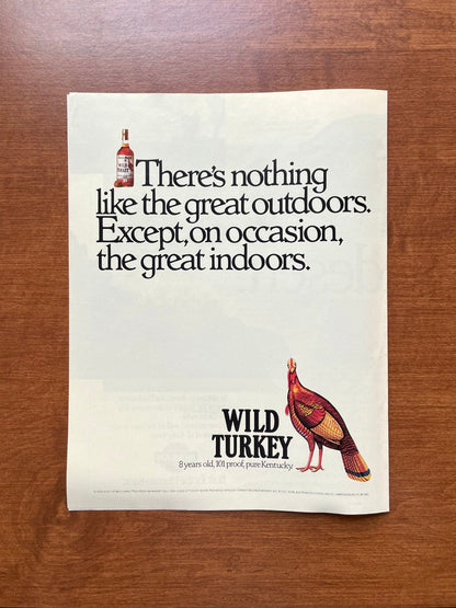 1988 Wild Turkey Bourbon Whiskey "...the great indoors" Advertisement