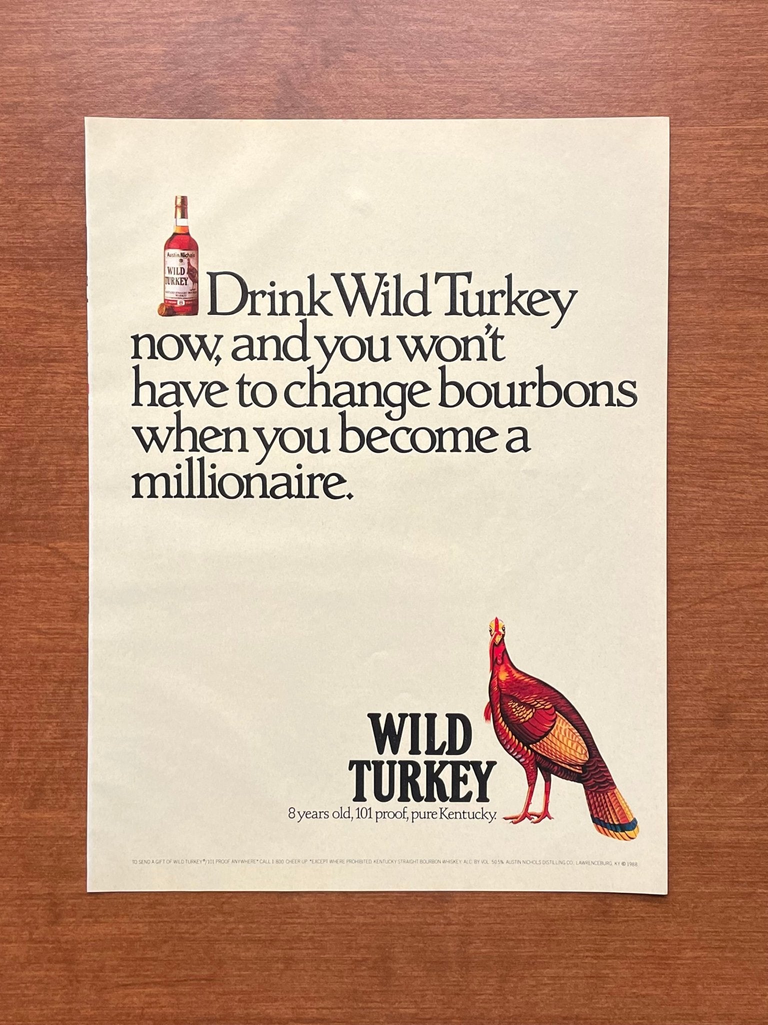 1988 Wild Turkey "when you become a millionaire" Advertismement