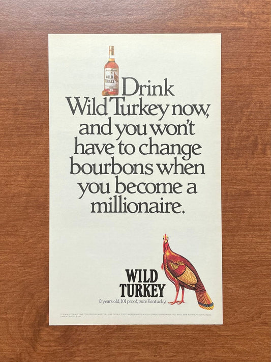 1988 Wild Turkey "when you become a millionaire" Advertismement