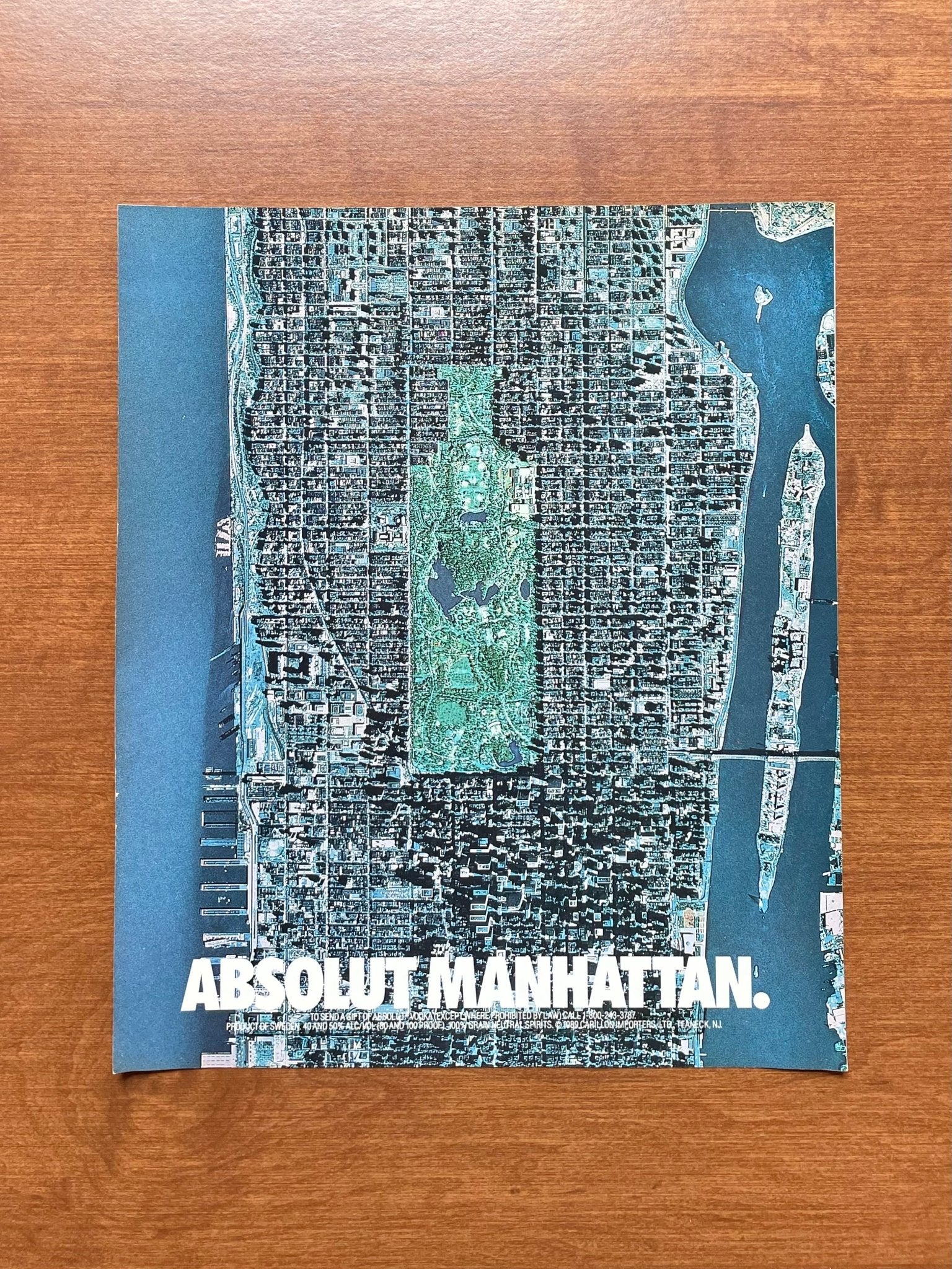 1989 Absolut Manhattan Vodka Advertisement
