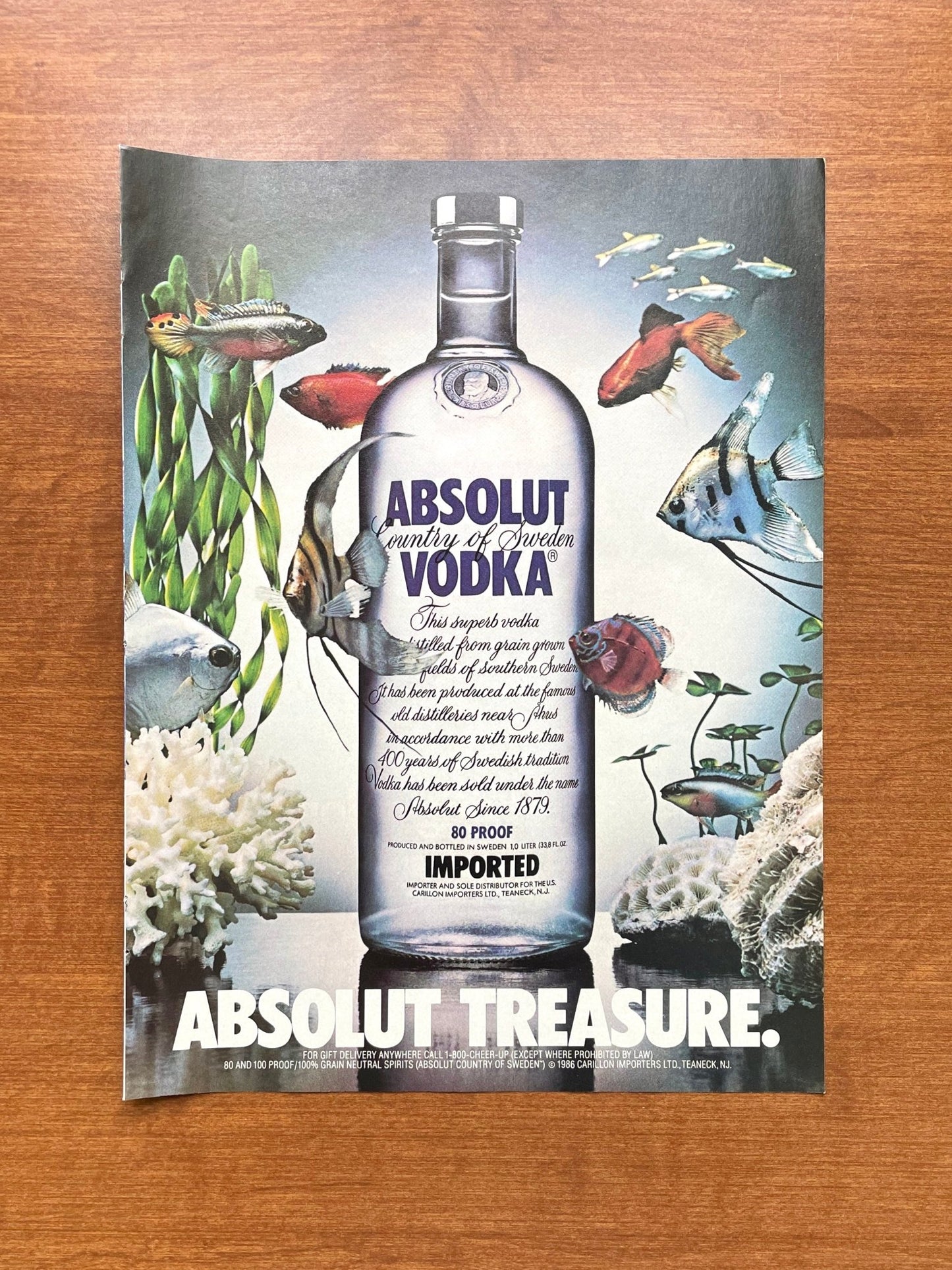 1989 Absolut Treasure Vodka Advertisement