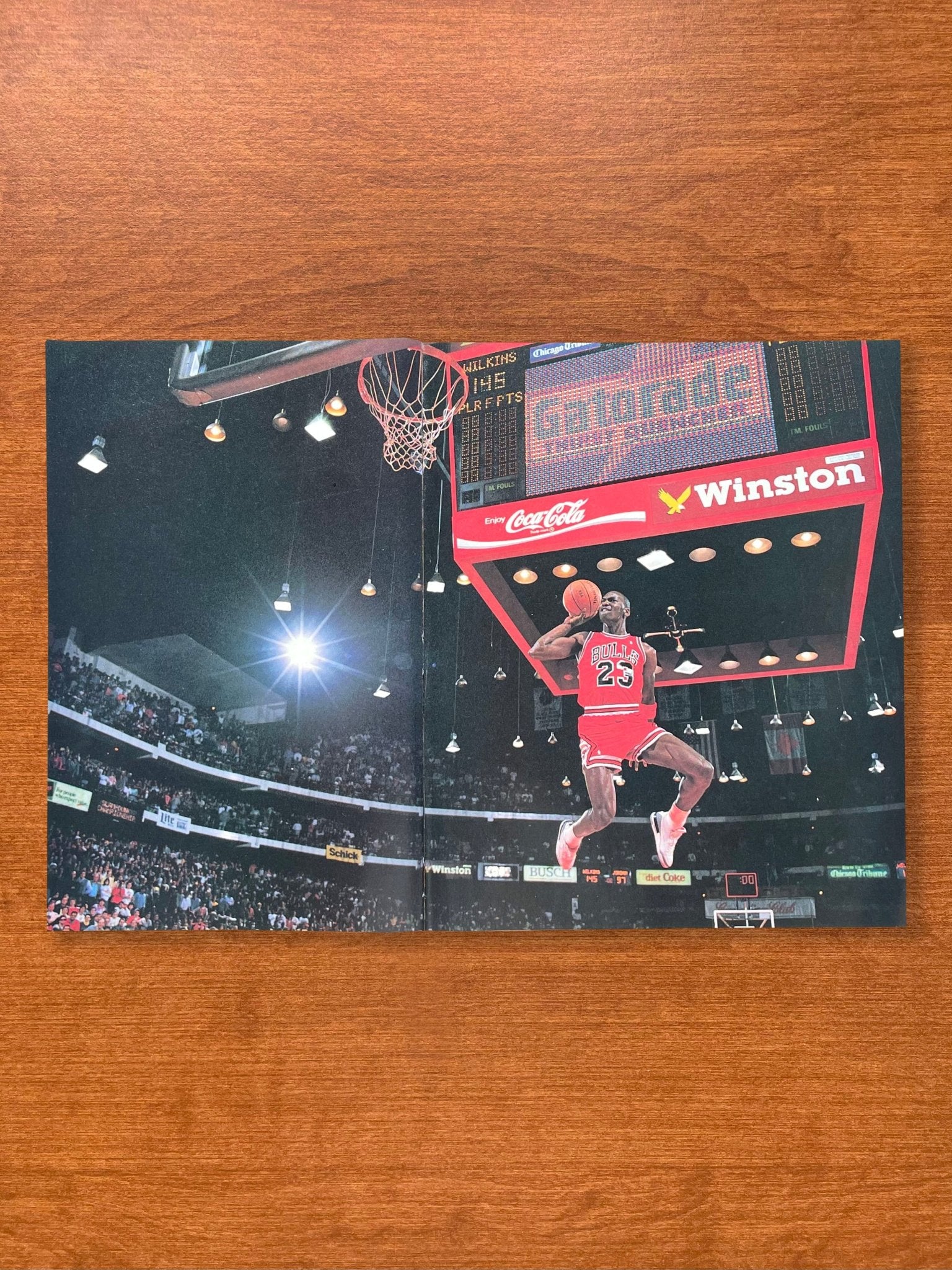 1989 Michael Jordan '88 Slam Dunk Contest Original Magazine Page Image