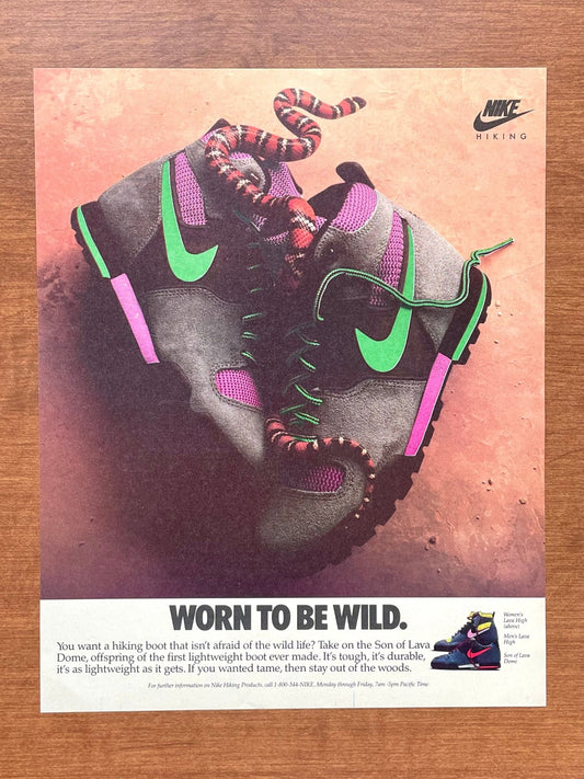 1989 Nike Son of Lava Dome Hiking Boot "Worn To Be Wild" Advertisement