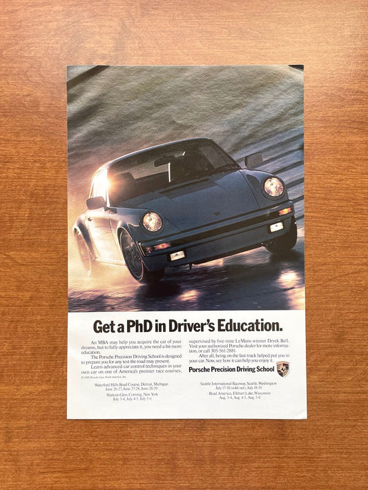 1989 Porsche 911 "PhD in Driver's Education" Advertisement