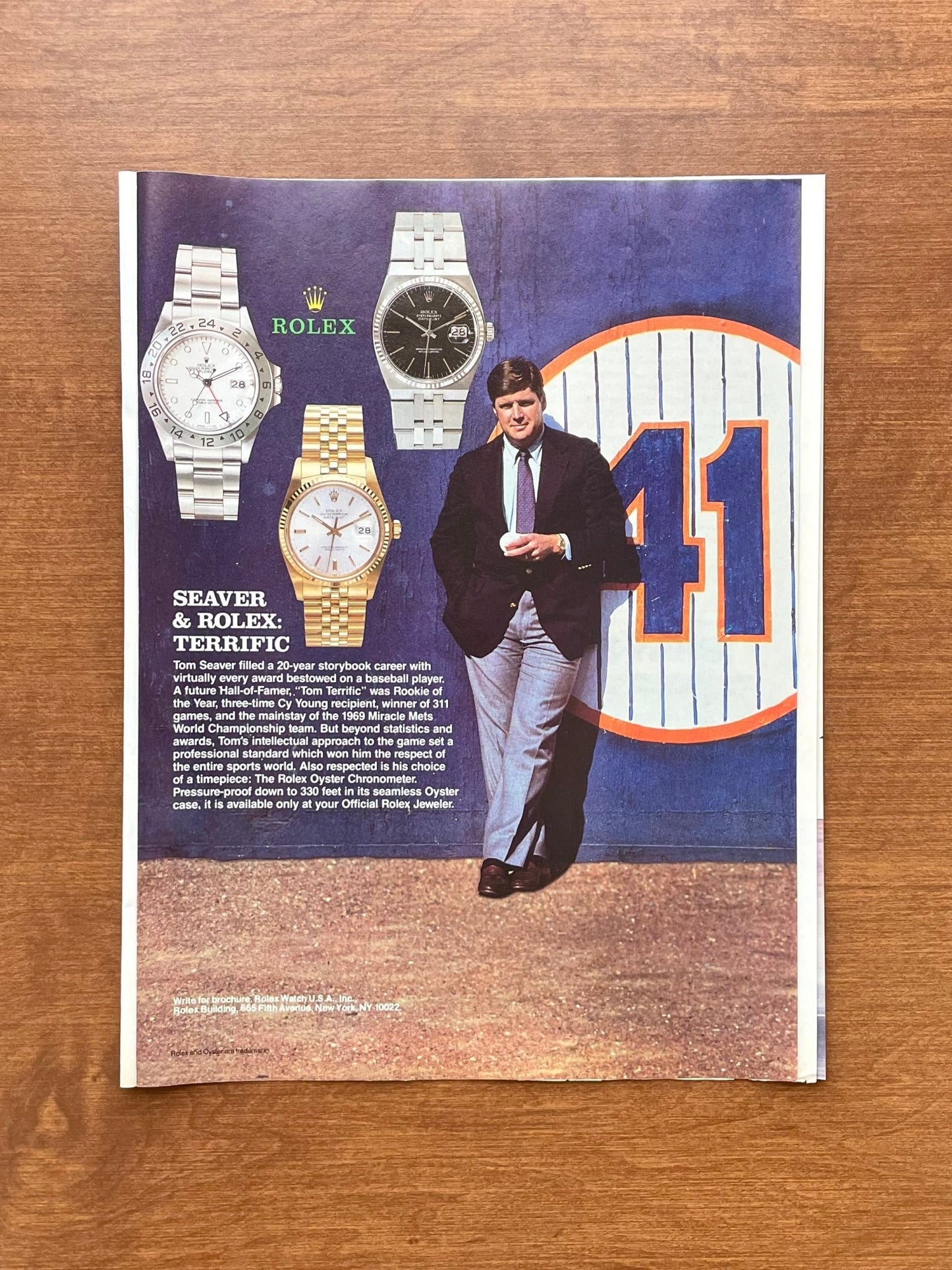 1989 Rolex Explorer II Ref. 16570 and Datejusts feat. Tom Seaver Advertisement