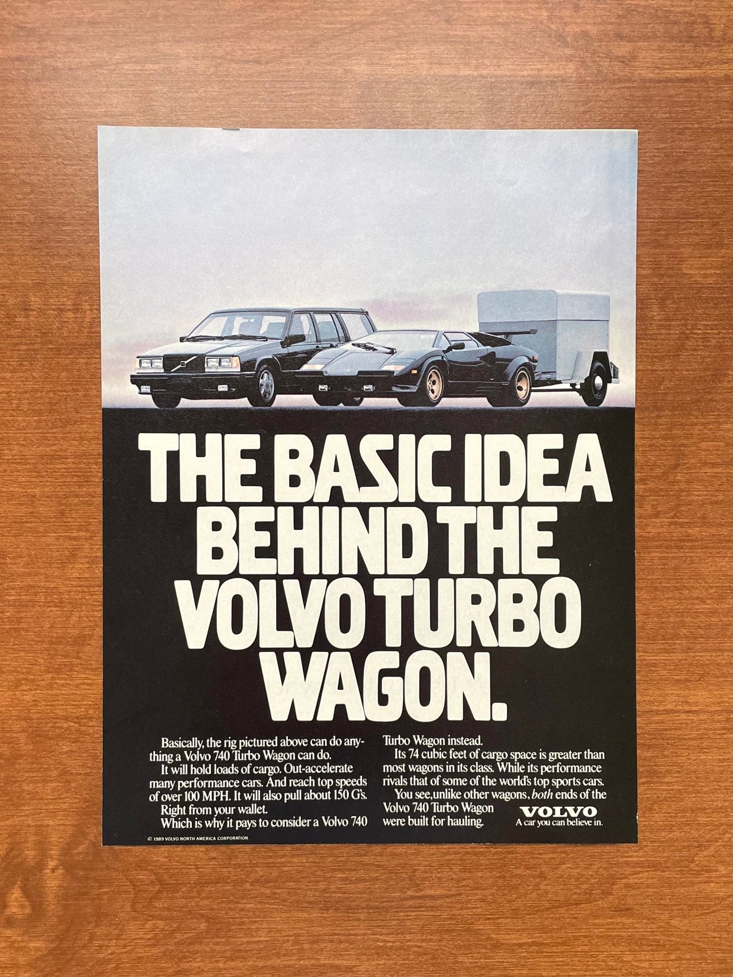 1989 Volvo 740 Turbo Wagon with Lamborghini Advertisement
