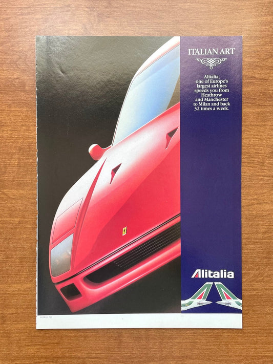 1990 Alitalia Airlines "Italian Art" feat. Ferrari F40 Advertisement