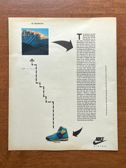 1990 Nike Hike Mt Washington Baltoro High Advertisement