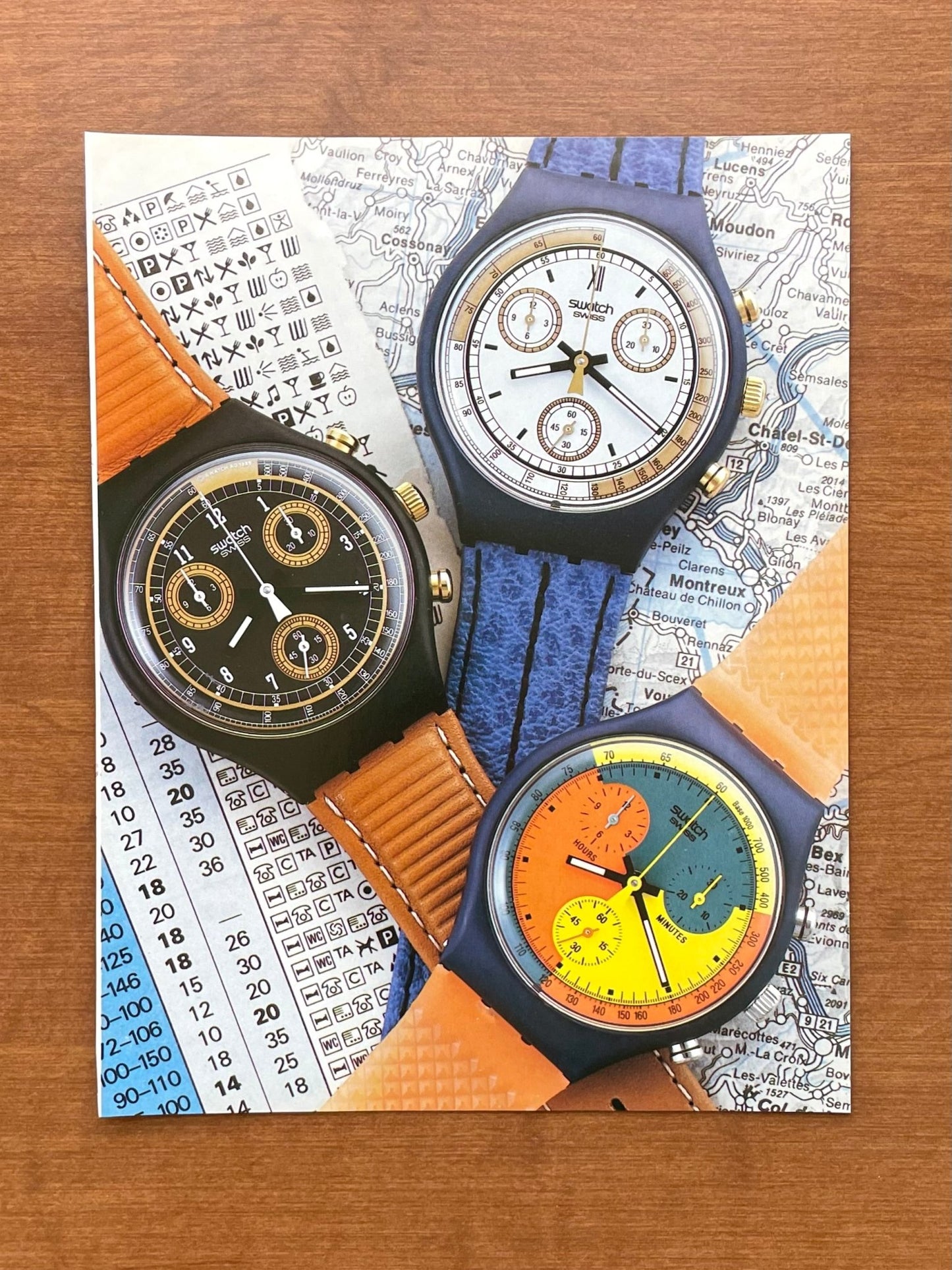 1990 Original Magazine Page feat. Swatch Chronographs