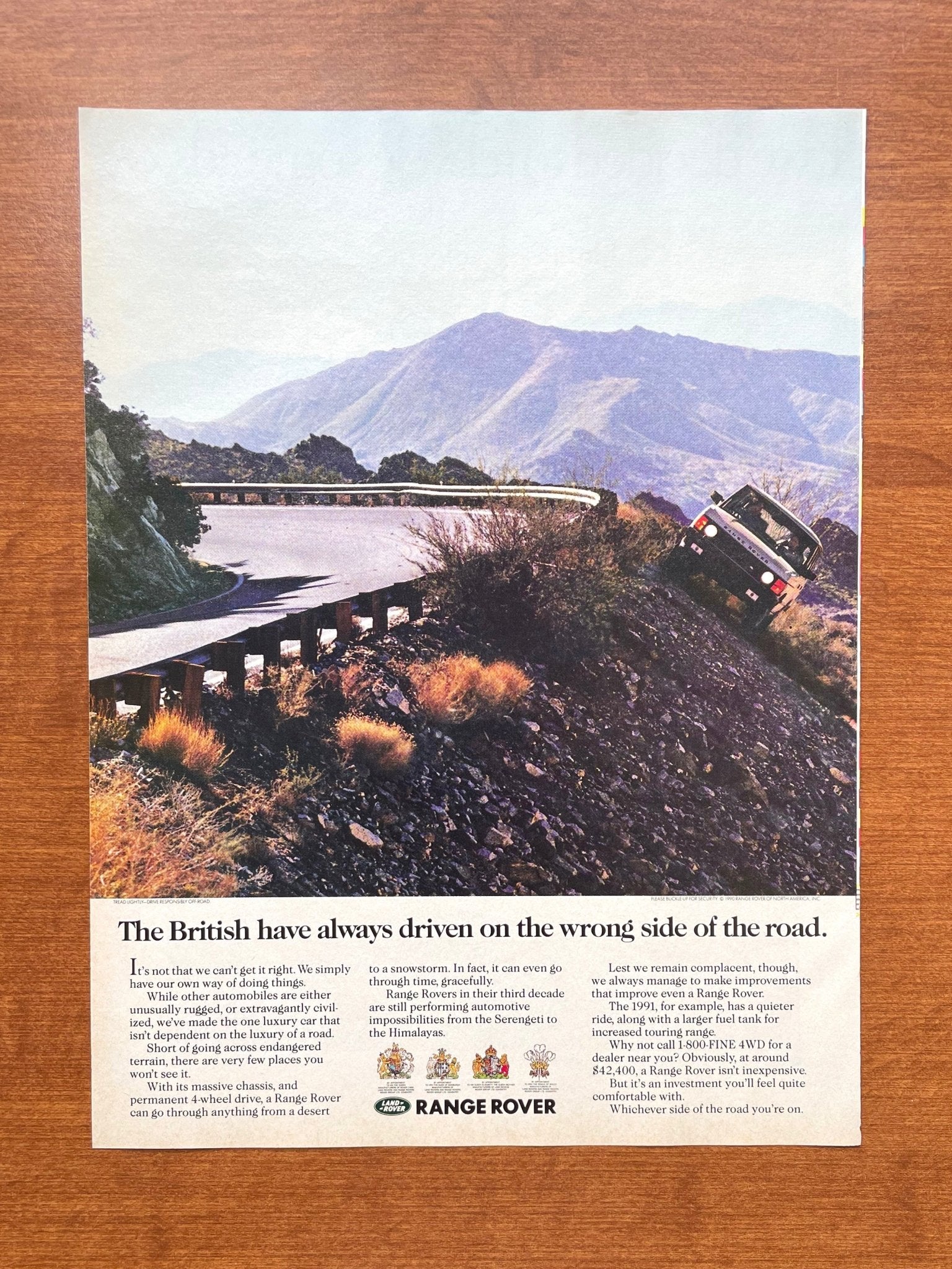 1990 Range Rover "wrong side of the road." Advertisement
