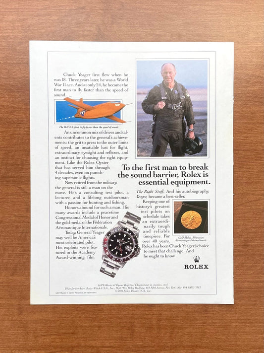 1990 Rolex GMT Master II Ref. 16760 feat. Chuck Yeager Advertisement