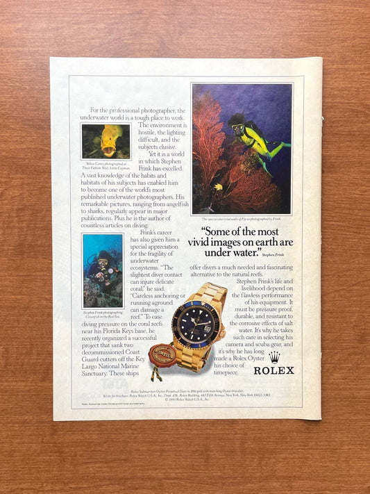 1990 Rolex Submariner Ref. 16618 "most vivid images on earth..." Advertisement