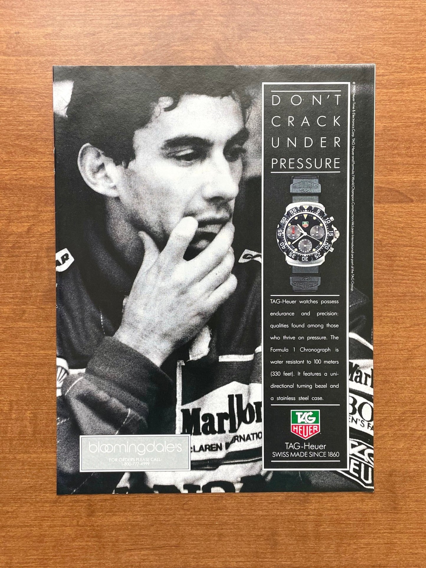 1990 Tag Heuer Formula 1 Chronograph feat. Ayrton Senna Advertisement