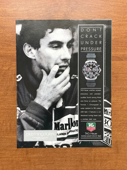 1990 Tag Heuer Formula 1 Chronograph feat. Ayrton Senna Advertisement