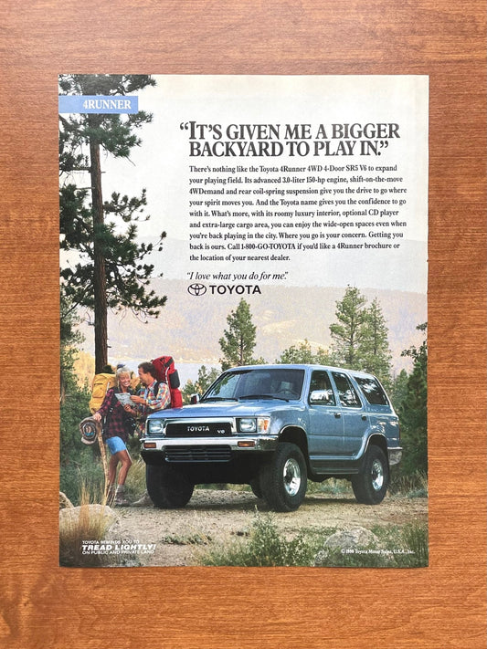 1990 Toyota 4Runner "Bigger backyard to play in" Advertisement