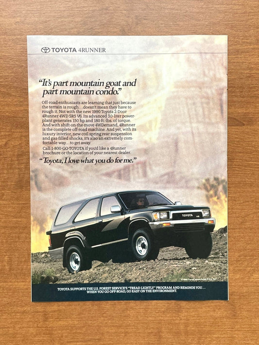 1990 Toyota 4Runner "It's part mountain goat..." Advertisement