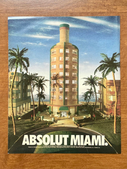 1991 Absolut Miami Vodka Advertisement