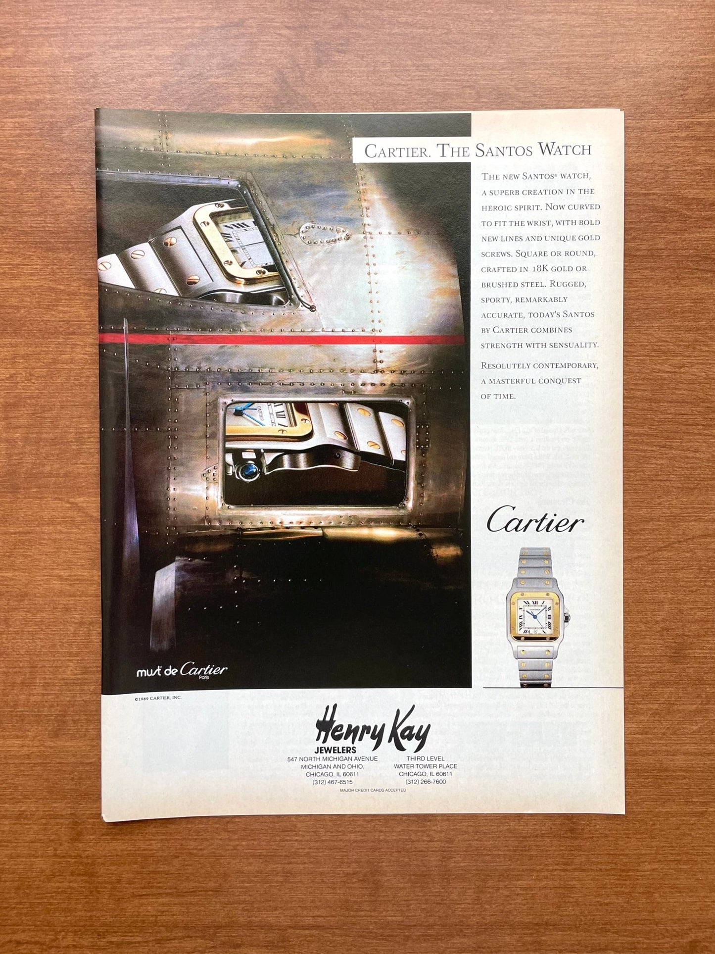 1991 Cartier Santos Advertisement