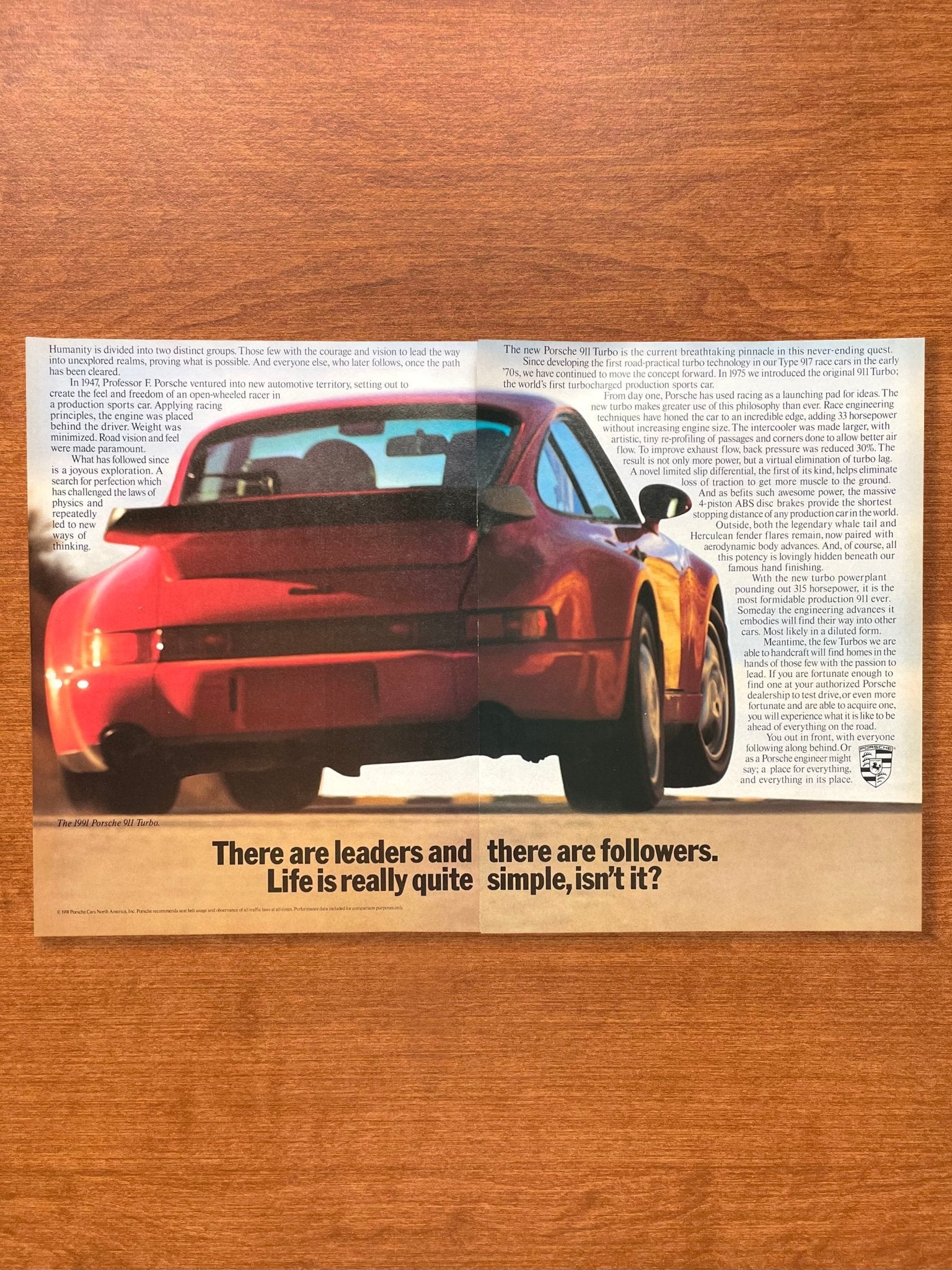 1991 Porsche 911 Turbo "leaders and their are followers..." Advertisement