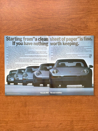 1992 Porsche 968 "clean sheet of paper..." Advertisement