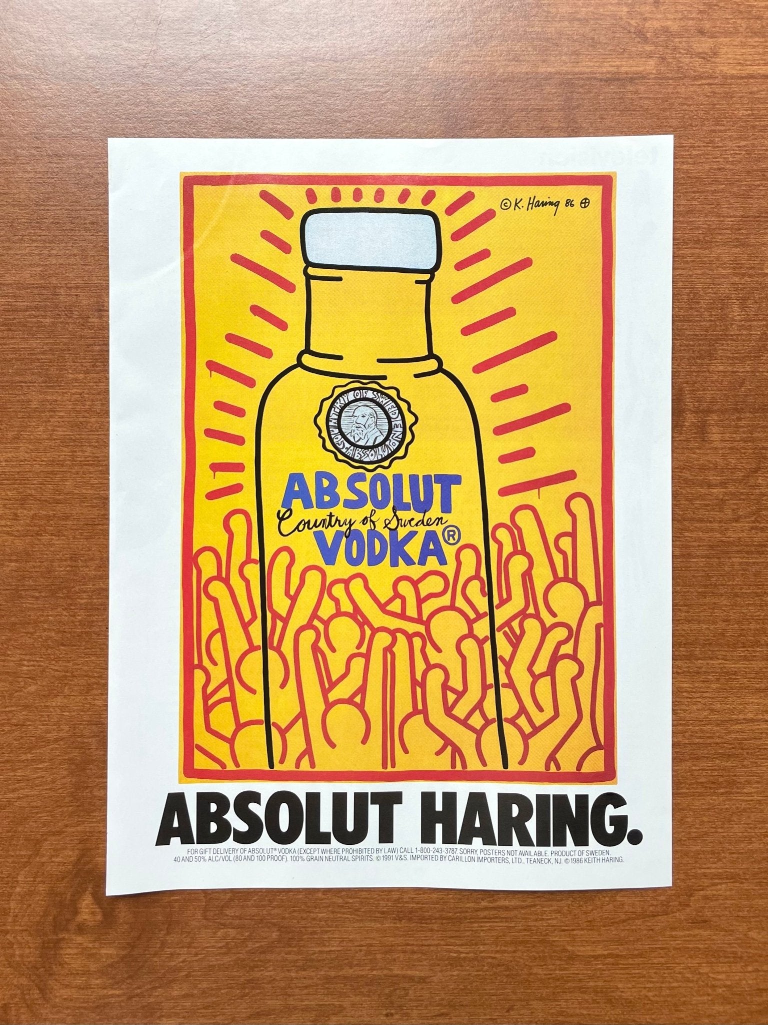 1993 Absolut Keith "Haring" Vodka Advertisement