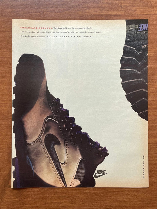 1993 Nike Air Khyber Corporate Agenda Advertisement