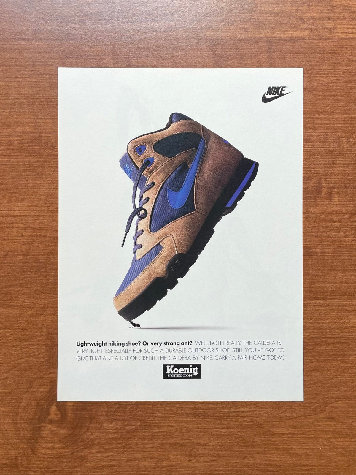 1993 Nike "Lightweight hiking shoe? Or very strong ant?" Advertisement