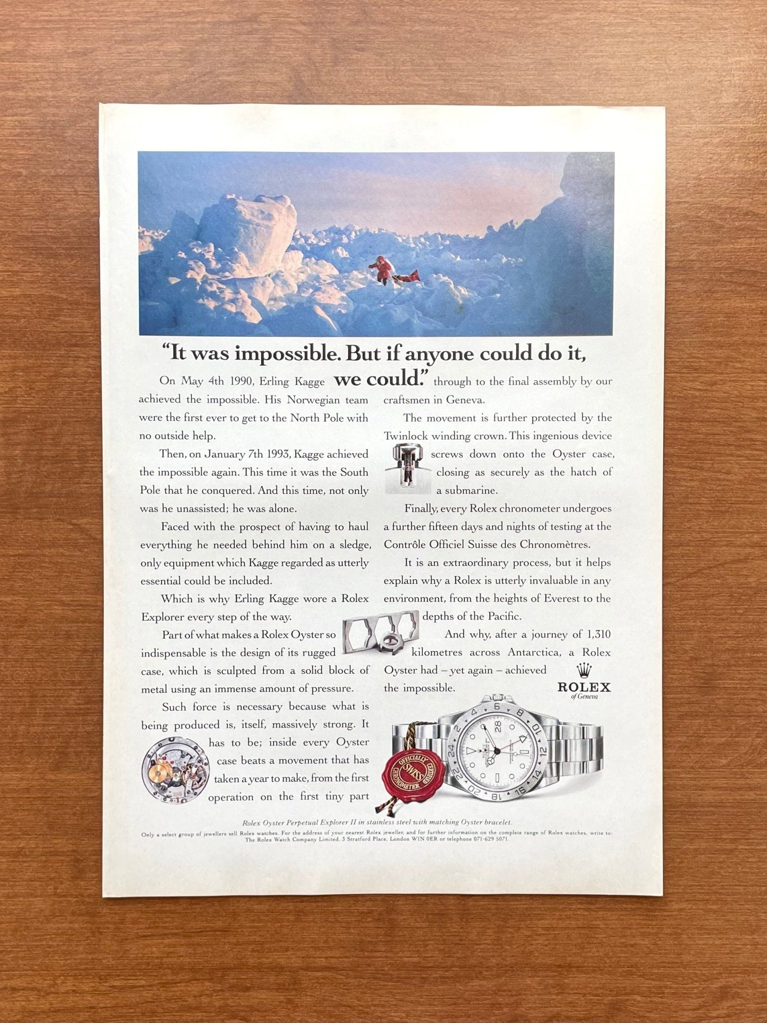 1993 Rolex Explorer II Ref. 16570 "It was impossible..." Advertisement