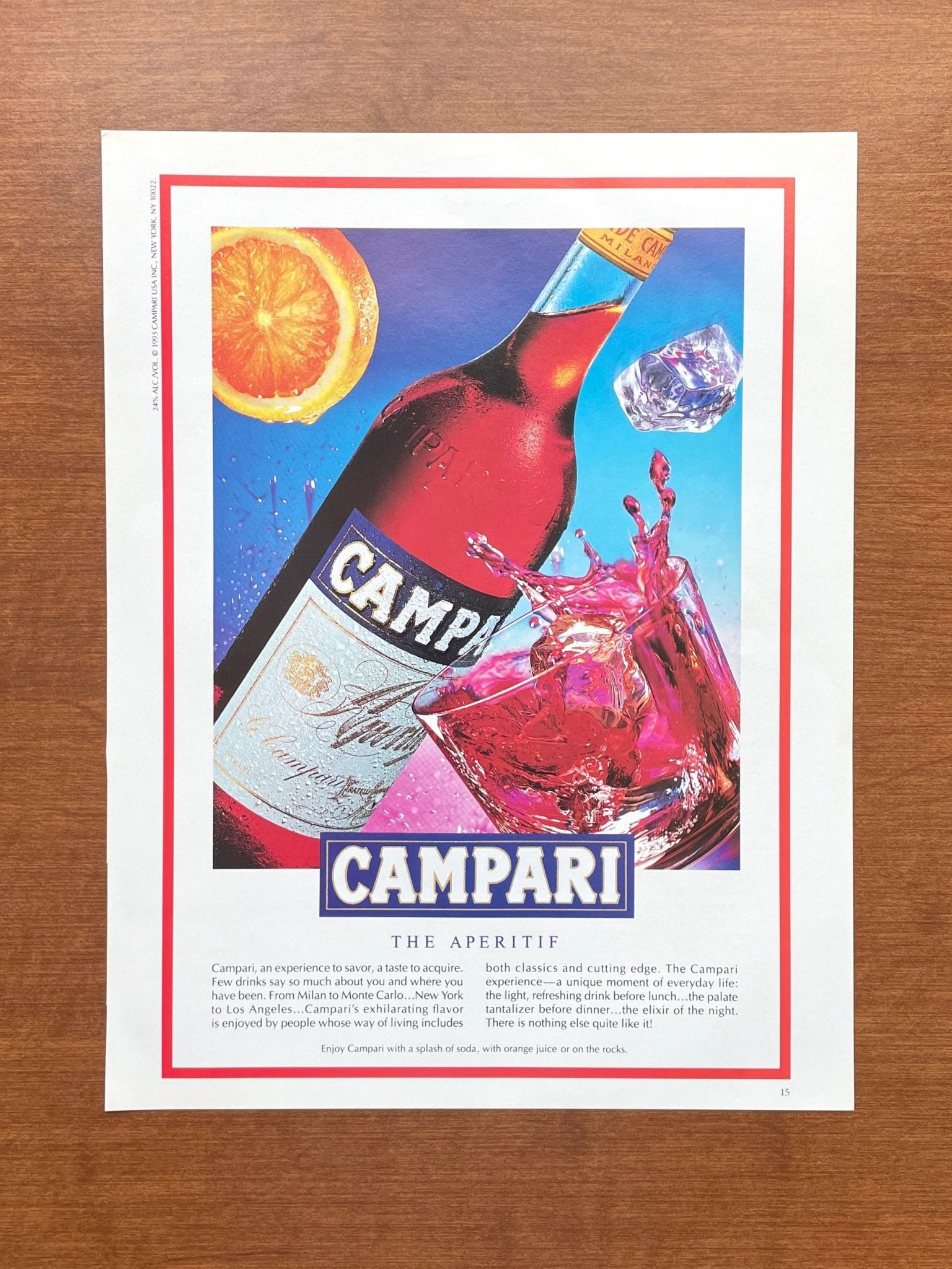 1994 Campari "The Aperitif" Advertisement