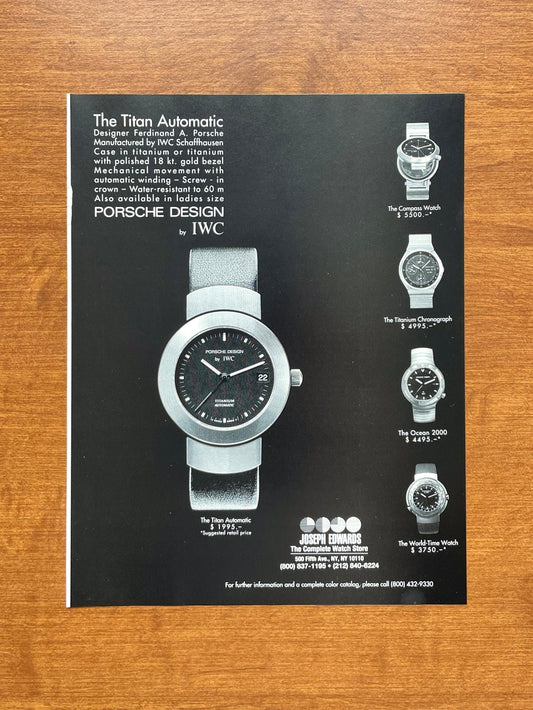1994 IWC Porsche Designs feat. Titan, Compass, and Ocean Advertisement