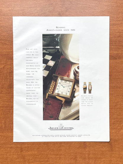 1994 Jaeger LeCoultre Reverso "Avant Garde since 1931" Advertisement