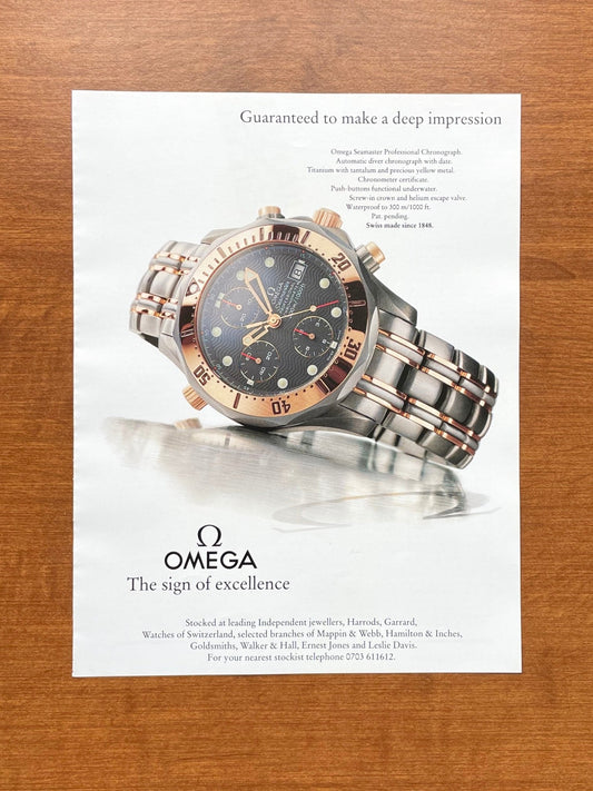 1994 Omega Seamaster Professional Chronograph Advertisement