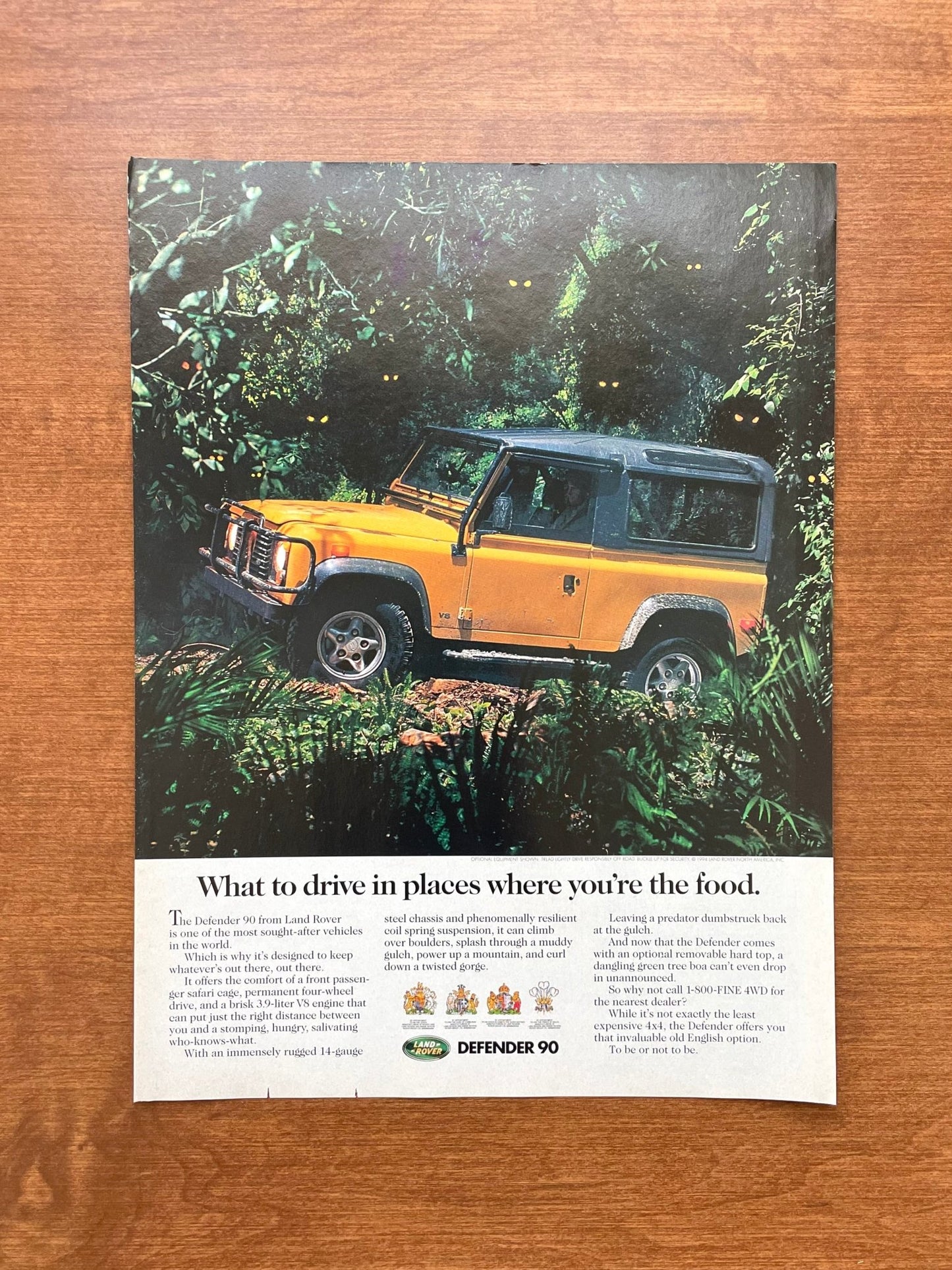 1995 Defender 90 "where you're the food." Advertisement