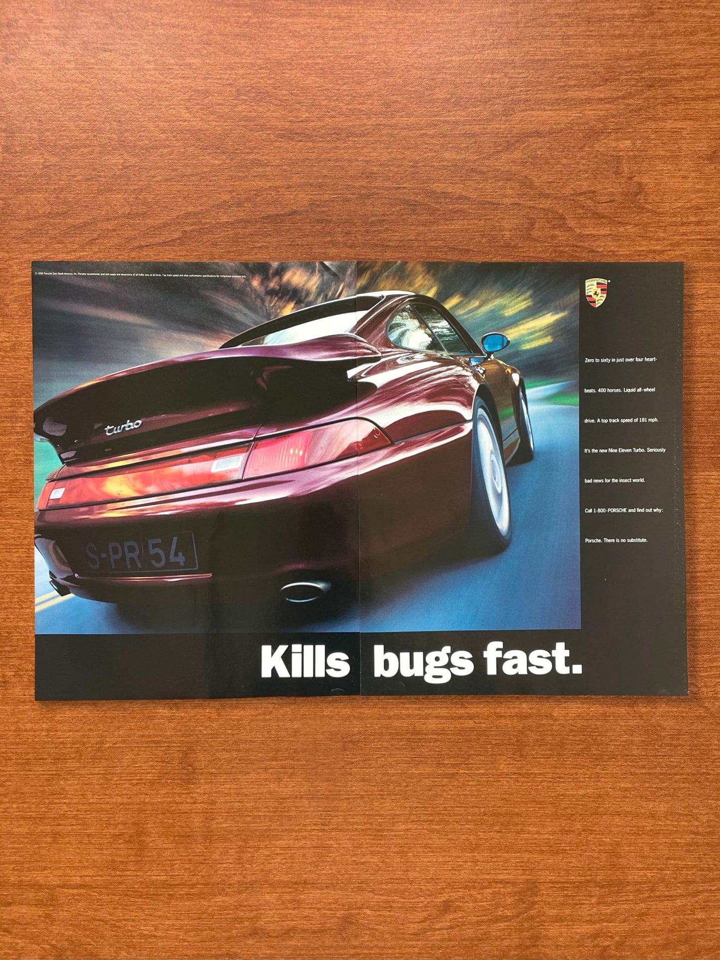 1995 Porsche 911 Turbo "Kills bugs fast." Advertisement
