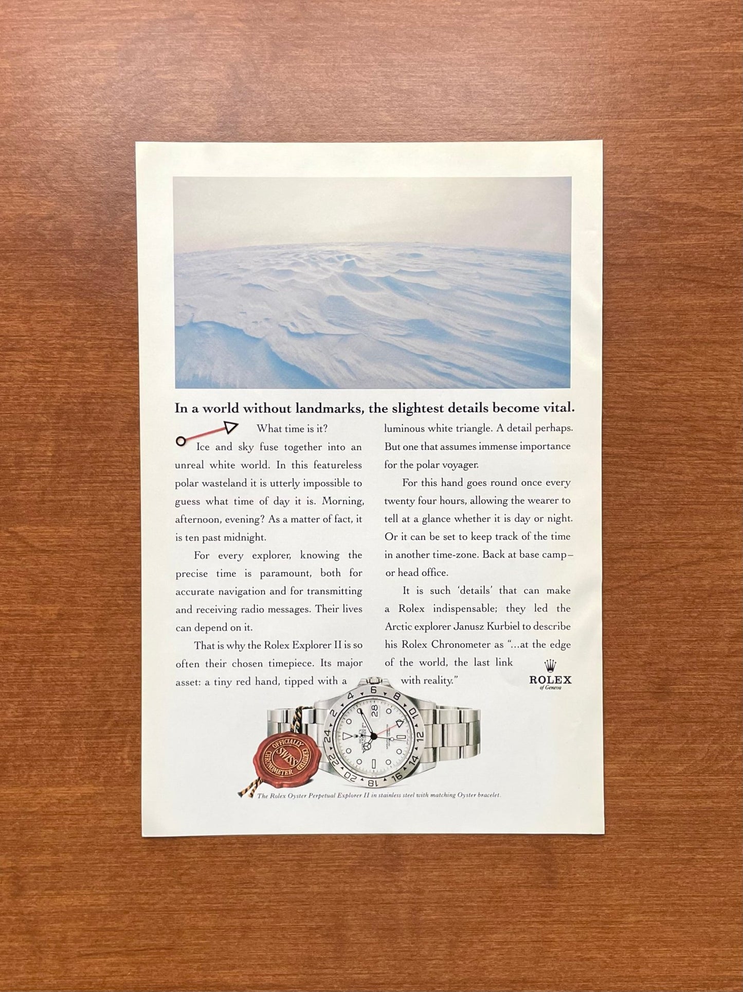 1995 Rolex "Polar" Explorer II Ref. 16570 "slightest details become vital" Advertisement