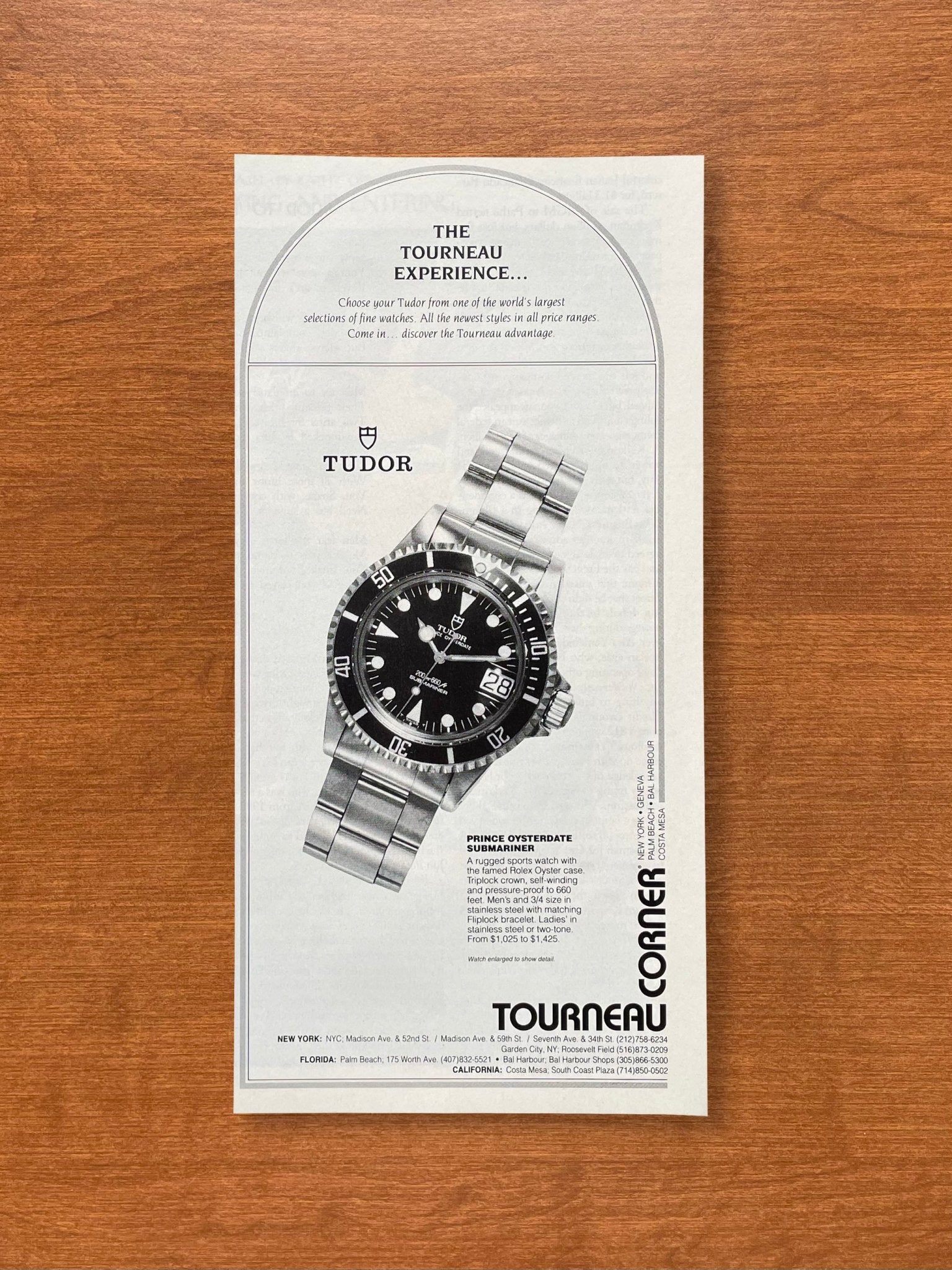 1995 Tudor "Lollipop" Submariner at Tourneau Advertisement