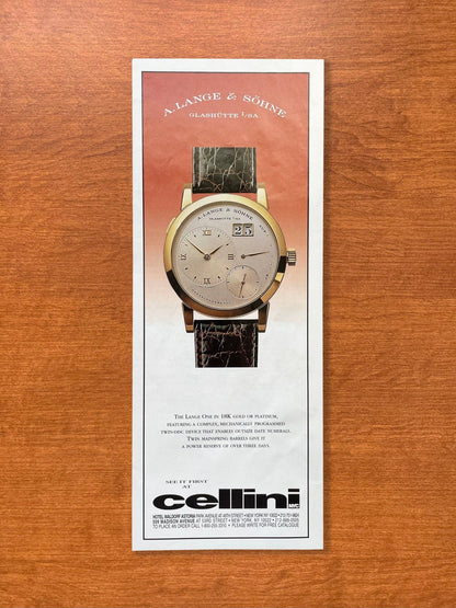 1996 A. Lange & Sohne Lange 1 at Cellini Advertisement