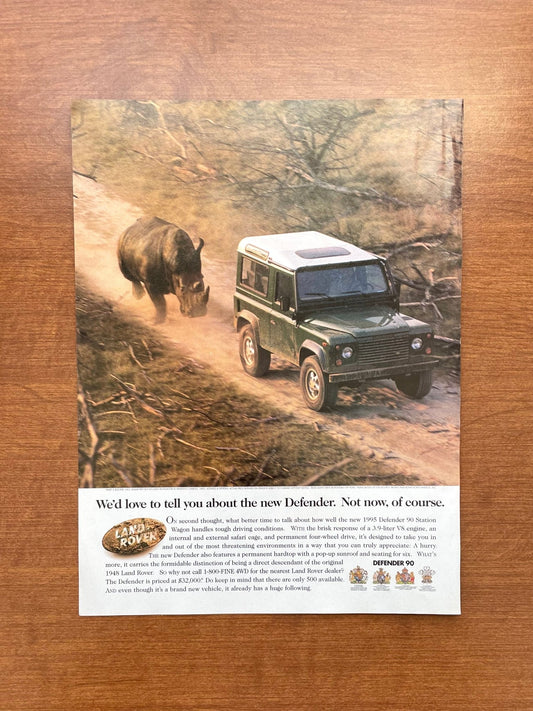 1996 NAS Defender 90 w/ rhino "Not now, of course." Advertisement