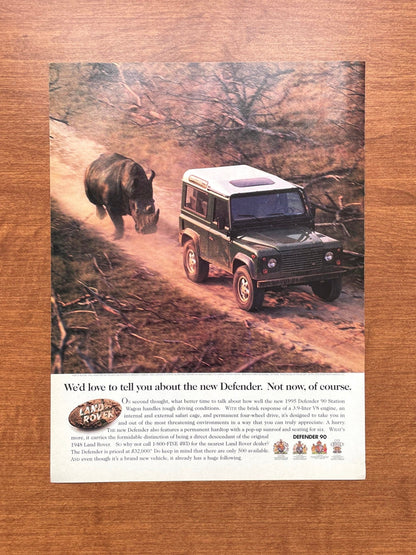 1996 NAS Defender 90 w/ rhino "Not now, of course." Advertisement