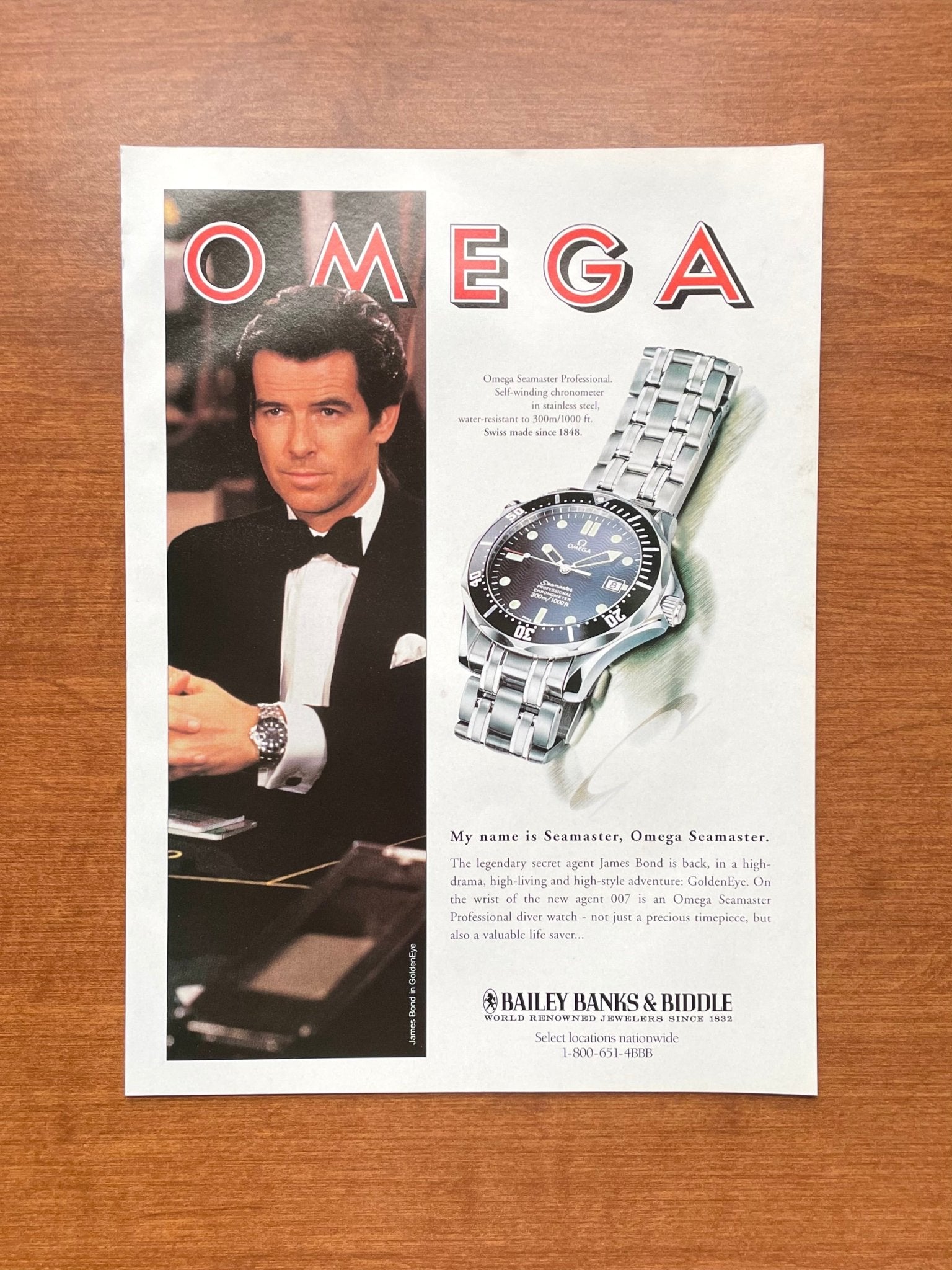 1996 Omega Seamaster Ref. 2531.80 "GoldenEye" feat. James Bond 007 Advertisement