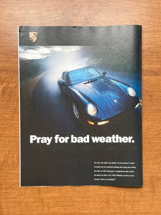1996 Porsche Carrera 4 "Pray for bad weather." Advertisement