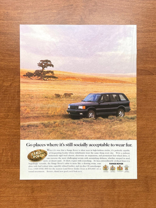 1996 Range Rover "socially acceptable to wear fur." Advertisement
