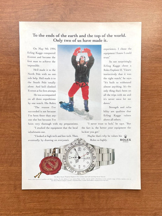 1996 Rolex Explorer II Ref. 16570 feat. Erling Kagge Advertisement