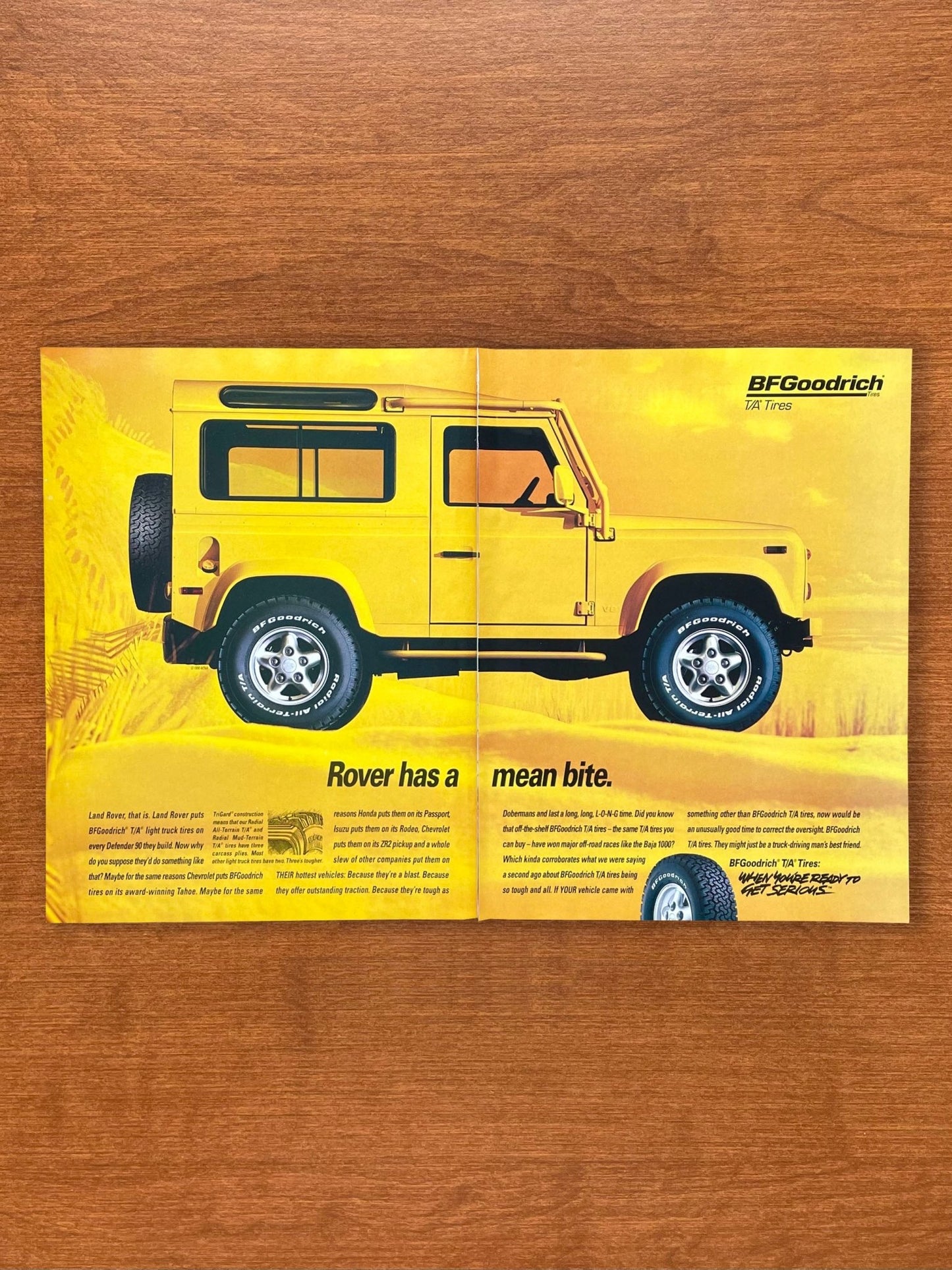 1997 BF Goodrich feat. Defender 90 "Rover has a mean bite" Advertisement