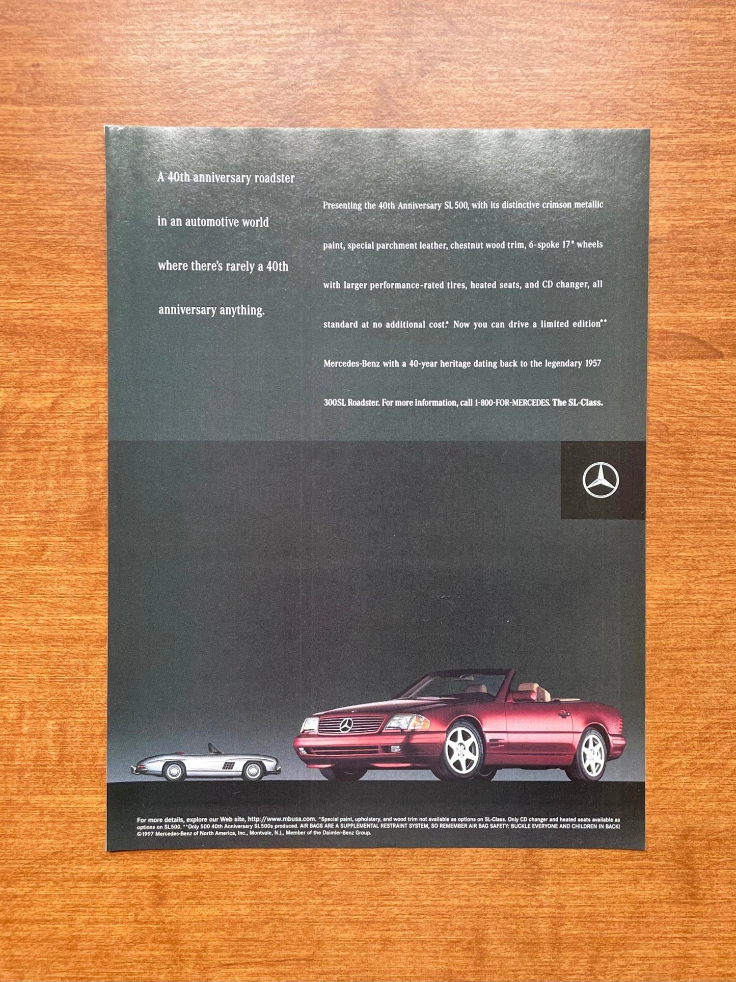 1997 Mercedes Benz SL 500 40th Anniversary Advertisement