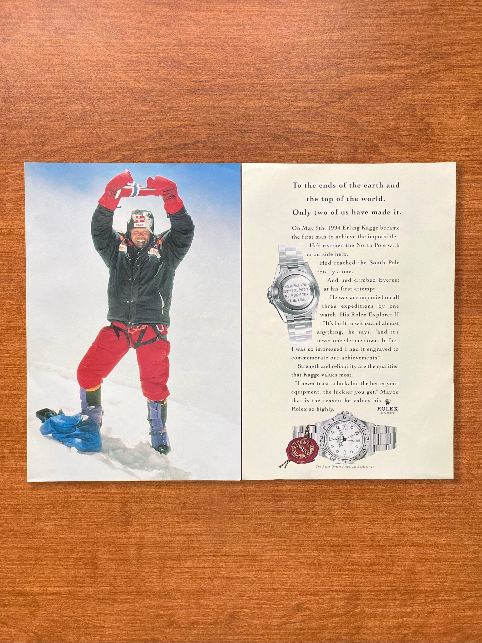 1997 Rolex "Polar" Explorer II Ref. 16570 feat. Erling Kagge Advertisement