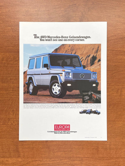 1998 Mercedes Benz G - Wagen Europa Advertisement