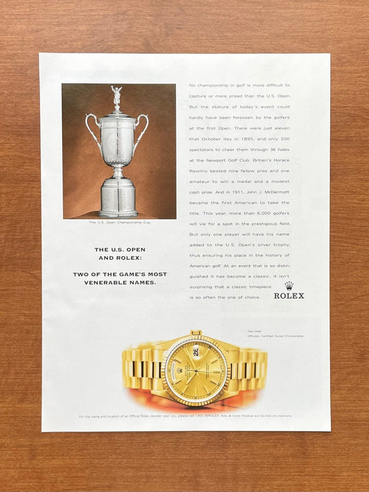 1998 Rolex Day Date Ref. 18238 "U.S. Open" Golf Advertisement