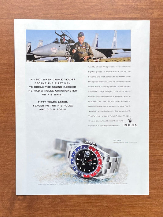 1998 Rolex "Pepsi" GMT Master Ref. 16700 feat. Chuck Yeager Advertisement