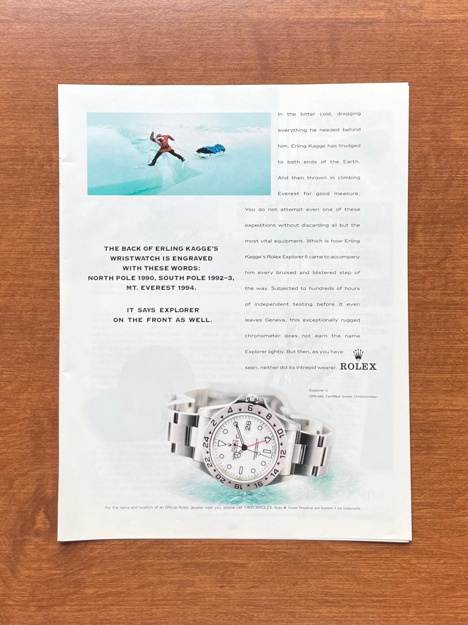 1998 Rolex "Polar" Explorer II Ref. 16570 feat. Erling Kagge Advertisement